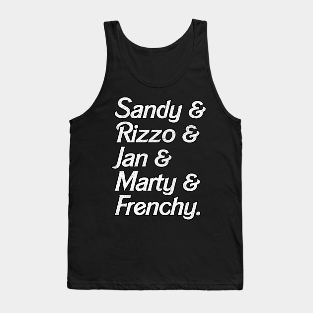 Grease Pink Ladies Names List Tank Top by DankFutura